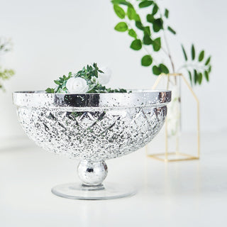 Create a Regal Atmosphere with the Silver Mercury Glass Compote Vase