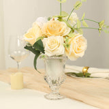 2 Pack Clear Glass Pedestal Flower Vases in Classic Roman Urn Style, 6inch Mini Floral Vase Table