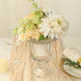 2 Pack Clear Glass Pedestal Flower Vases in Classic Roman Urn Style, 8" Mini Floral Vase Table