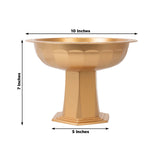3 Pack Gold Roman Footed Compote Vases 10x7inch Plastic Pedestal Flower Bowls Table