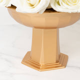 3 Pack Gold Roman Footed Compote Vases 10x7inch Plastic Pedestal Flower Bowls Table Centerpieces