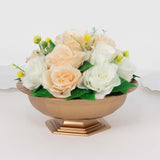 3 Pack Gold Roman Style Footed Compote Flower Bowl Vase Round Decorative Plastic Pedestal