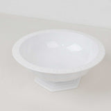 3 Pack White Roman Style Footed Compote Flower Bowl Vase 10inch Round Decorative Plastic Pedestal