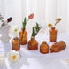 Set of 6 Vintage Embossed Amber Glass Bud Vase Centerpieces, Decorative Apothecary