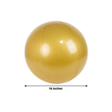 2 Pack 16inch Large Gold Vinyl Inflatable Beach Balls, Reusable Round Swimming Pool Balls