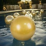 2 Pack 20inch Large Gold Vinyl Inflatable Beach Balls, Reusable Round Swimming Pool Balls