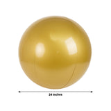 2 Pack 24inch Large Gold Vinyl Inflatable Beach Balls, Reusable Round Swimming Pool Balls Kid Toys