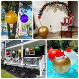 2 Pack 16inch Large Gold Vinyl Inflatable Beach Balls, Reusable Round Swimming Pool Balls