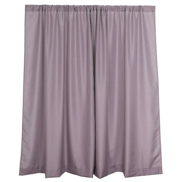 2 Pack Violet Amethyst Polyester Event Curtain Drapes, 10ftx8ft Backdrop Event Panels With Rod Pockets 130 GSM