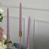 12 Pack | 11inch Violet Amethyst Premium Unscented Spiral Wax Taper Candles