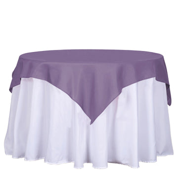 54"x54" Violet Amethyst Square Seamless Polyester Table Overlay