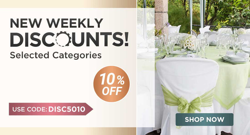 New Weekly Discounts! 10% Off Select Categories