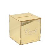 10inch Gold Mirror Acrylic Wedding Card Box with Slot - Wishing Well Money Box for Reception#whtbkgd