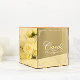 10inch Gold Mirror Acrylic Wedding Card Box with Slot - Wishing Well Money Box for Reception