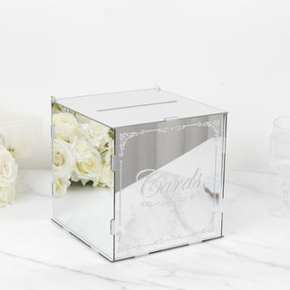 <h3 style="margin-left:0px;"><strong>Exquisite Silver Mirror Acrylic Wedding Card Box</strong>