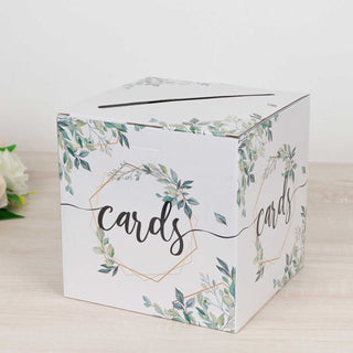 <strong>Stylish White Greenery Theme Money Card Box</strong>