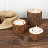 Set of 3 | Assorted Rustic Wood Slice Tealight Candle Holders
