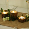 Set of 3 | Assorted Rustic Wood Slice Tealight Candle Holders