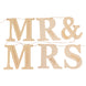10ft Natural Pre-Strung Mr & Mrs Wooden Letter Banner with Botanical Design, Handmade Rustic Wedding