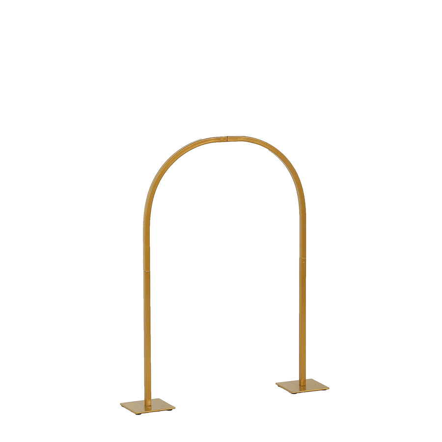 23" Gold Metal Chiara Arch Wedding Cake Display Stand with Rounded Top, Flower Balloon Frame#whtbkgd