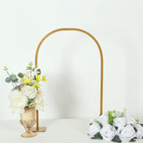 23" Gold Metal Chiara Arch Wedding Cake Display Stand with Rounded Top, Flower Balloon Frame