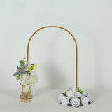 35" Gold Metal Chiara Arch Wedding Cake Display Stand with Rounded Top, Flower Balloon Frame