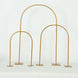 Set of 3 Gold Metal Chiara Arch Wedding Cake Display Stand with Rounded Top, Flower Balloon Frame