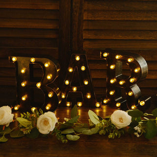 Elevate Your Event Decor with the Antique Black LED Marquee Letter Sign