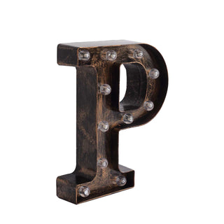 Chic & Elegant Setup with the Antique Black LED Marquee Letter P