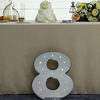 Add a Vintage Touch to Your Event Decor with the 20" Vintage Galvanized Metal Marquee Number Light