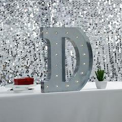Create a Personalized and Memorable Event with the 20" Vintage Galvanized Metal Marquee Letter Light - D