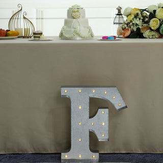 Vintage Galvanized Metal Marquee Letter Light Cordless - F
