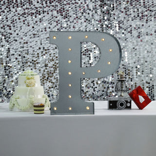 Vintage Galvanized Metal Marquee Letter P - A Timeless Addition to Your Event Décor