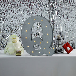 Add a Vintage Touch to Your Décor with the 20" Vintage Galvanized Metal Marquee Letter Light - Q