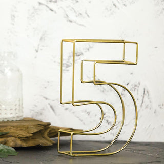 Make a Statement with Gold Freestanding 3D Decorative Metal Wire Numbers