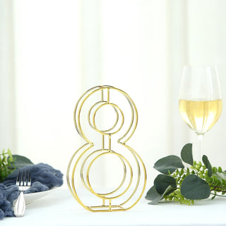 Elegant Gold Freestanding 3D Decorative Metal Wire Numbers
