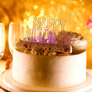 Elevate Your Birthday Cake with a Clear Acrylic Multicolor Flashing LED Topper