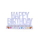 Clear Acrylic Multicolor Flashing LED Happy Birthday Cake Topper - 5x 3.25inch#whtbkgd