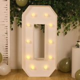 4ft White Large Marquee Light Up Number 0 Mosaic Balloon Frame Pre-Cut Foam Board 10 Warm White