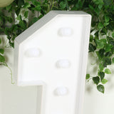 4ft White Large Marquee Light Up Number 1 Mosaic Balloon Frame Pre-Cut Foam Board 10 Warm White