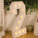 4ft White Large Marquee Light Up Number 2 Mosaic Balloon Frame Pre-Cut Foam Board 10 Warm White