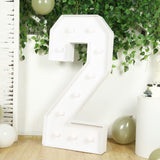 4ft White Large Marquee Light Up Number 2 Mosaic Balloon Frame Pre-Cut Foam Board 10 Warm White