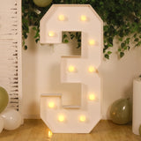 4ft White Large Marquee Light Up Number 3 Mosaic Balloon Frame Pre-Cut Foam Board 10 Warm White