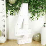 4ft White Large Marquee Light Up Number 4 Mosaic Balloon Frame Pre-Cut Foam Board 10 Warm White