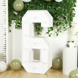 4ft White Large Marquee Light Up Number 6 Mosaic Balloon Frame Pre-Cut Foam Board 10 Warm White