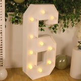 4ft White Large Marquee Light Up Number 6 Mosaic Balloon Frame Pre-Cut Foam Board 10 Warm White