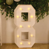 4ft White Large Marquee Light Up Letter 8 Mosaic Balloon Frame Pre-Cut Foam Board 10 Warm White