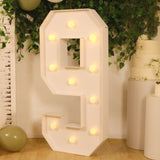 4ft White Large Marquee Light Up Letter 9 Mosaic Balloon Frame Pre-Cut Foam Board 10 Warm White