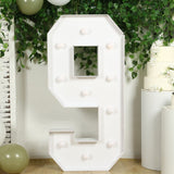 4ft White Large Marquee Light Up Letter 9 Mosaic Balloon Frame Pre-Cut Foam Board 10 Warm White