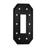Giant LED Marquee Light Up Number 0, Black 4ft Pre-Cut Foam Board with 10 Warm White#whtbkgd